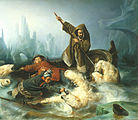 Januar 2016: François-Auguste Biard: Kampf mit Eisbären (Ölgemälde, 1840)