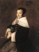 Frans Hals, Lächelnde Frau mit Fächer, 1648–1650