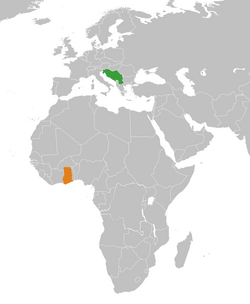 Map indicating locations of Yugoslavia and Ghana