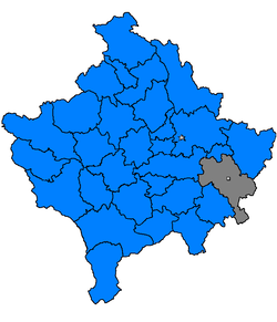 Vendodhja e komunës së Gjilanit në Kosovë