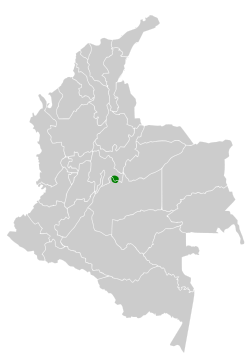 Distribución geográfica del tororoí de Cundinamarca.