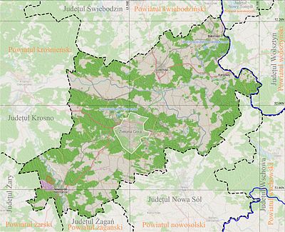 Harta de localizare Judetul Zielona Gora local