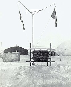 Welcome sign at Isachsen 1974