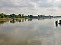 Kostrzyn - Blick von der Oderinsel über die Oder zur Altstadt Küstrin - Bastion Brandenburg