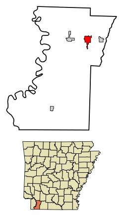 Location in Lafayette County, Arkansas