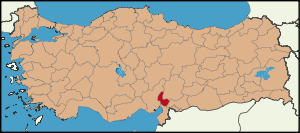 Localização da província de Osmaniye na Turquia