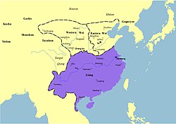 Liang alongside Western Wei and Eastern Wei after 534.