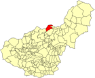 Расположение муниципалитета Аламедилья на карте провинции