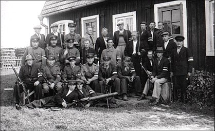 Отряд «Самообороны» волости Мынисте в день формирования, 1 августа 1941 года