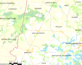 Mapa obce Azay-le-Ferron