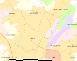 Mapa obce Anzin