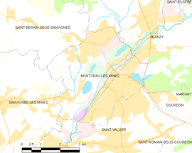Mapa obce Montceau-les-Mines