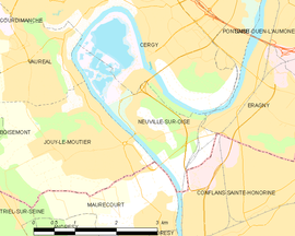 Mapa obce Neuville-sur-Oise