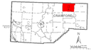 Map of Bloomfield Township, Crawford County, Pennsylvania Highlighted