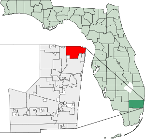 Location of Deerfield Beach in Broward County in State of Florida