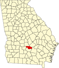 Locatie van Ben Hill County in Georgia