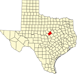 Karte von Hamilton County innerhalb von Texas