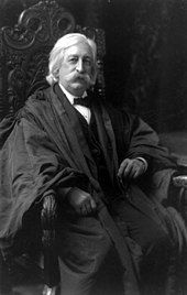 Chief Justice Melville Fuller wrote the dissent in the Wong Kim Ark case. Melville Weston Fuller Chief Justice 1908.jpg