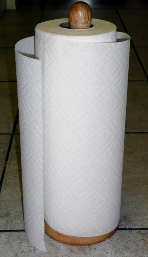 Paper towel roll on stand