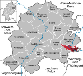 Poziția Philippsthal (Werra) pe harta districtului Hersfeld-Rotenburg