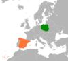 Location map for Poland and Spain.