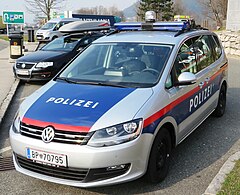 VW Touran in the Austrian Police livery Police car Austria 01.JPG