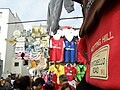 Stand selling T-shirts along the crowded market