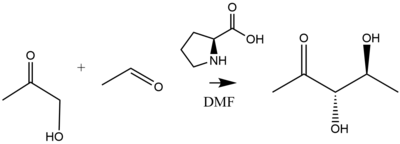 Proline-catalyzed asymmetric aldol reaction