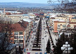 Pașcani city center seen from the stairs