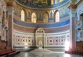 Like other dioceses, the Diocese of Rome has a cathedra, the official seat of the Bishop of Rome. Roma-san giovanni03.jpg