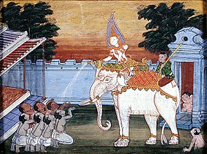 A depiction of a white elephant in 19th centur...