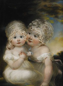 RUSSELL John (1745-1806)Two Small Girls with Bonnets