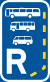 Start of a reserved lane for buses, midi-buses and mini-buses