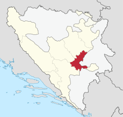 Kanton Sarajevo haritadaki konumu