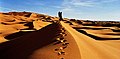 Poušť Sahara v oblasti hranice Alžírska a Maroka.