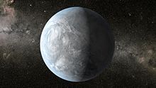 Концепт этого художника изображает Кеплер-62e, планету размером с Землю в обитаемой зоне. Jpg