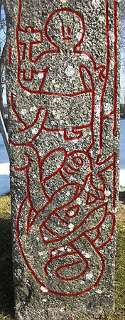 Runristning av Tors fiske på Runinskrift U 1161.