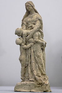 Jeune Mère avec ses deux enfants, terre cuite, musée des Beaux-Arts de Rennes.