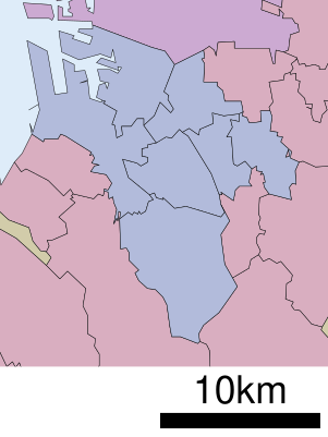 Location map Japan Wards of Sakai
