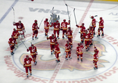 Flames salute the crowd