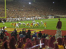 2006 Rose Bowl: Texas defeated Southern California 41-38 on January 4, 2006 2006 Rose Bowl go-ahead touchdown.jpg