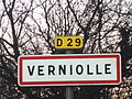 Verniolle, panneau d'agglomération (décembre 2006)