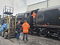 44806 undergoing a Steam Test at Grosmont on the North Yorkshire Moors railway in November 2023