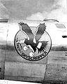 第497爆撃団 第869飛行隊所属「Skyscrapper」号のノーズアート。本機は1944年11月27日サイパンへの日本陸海軍機空襲にて地上で撃破された