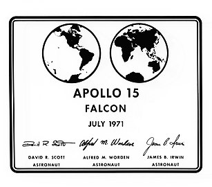 Az Apollo–15 emléktáblájának grafikája