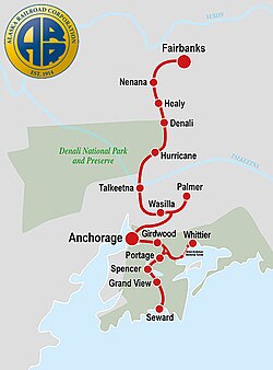 Ferrovia dell'Alaska - Localizzazione