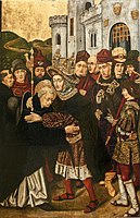 Ferdinando I di León che accoglie santo Domenico di Silos (Polittico), chiesa di San Domenico di Silos di Daroca (1479)