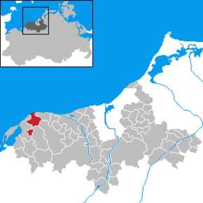 Lage von Bastorf im Landkreis Bad Doberan