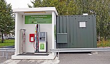 Biogas fueling station in Mikkeli, Finland Biogas station.jpg