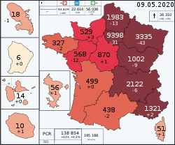 Počet hospitalizovaných případů (květen 2020)